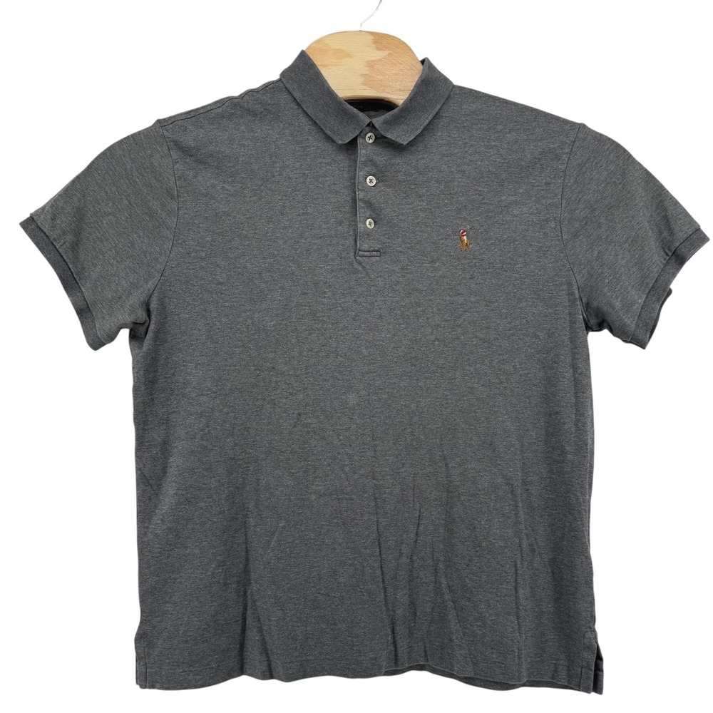 Polo by Ralph Lauren Men's Gray Classic Polo Shirt -‎ size Large - Preppy
